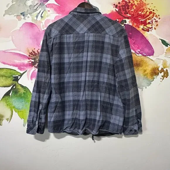 Voyager Flannel Long Sleeve Shirt Mens XL Blue Black Plaid Fleece Lined Causal - Picture 3 of 5